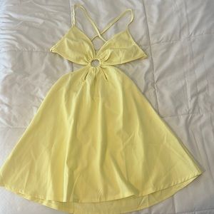 yellow cut out sundress
